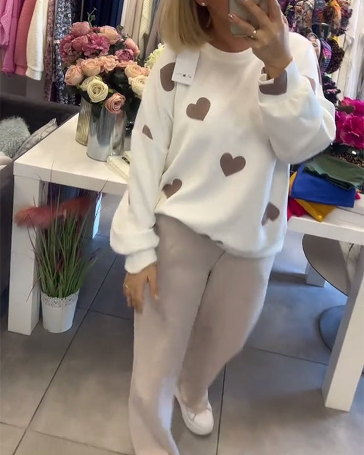 Gina - Heart Printed Two-Piece Set