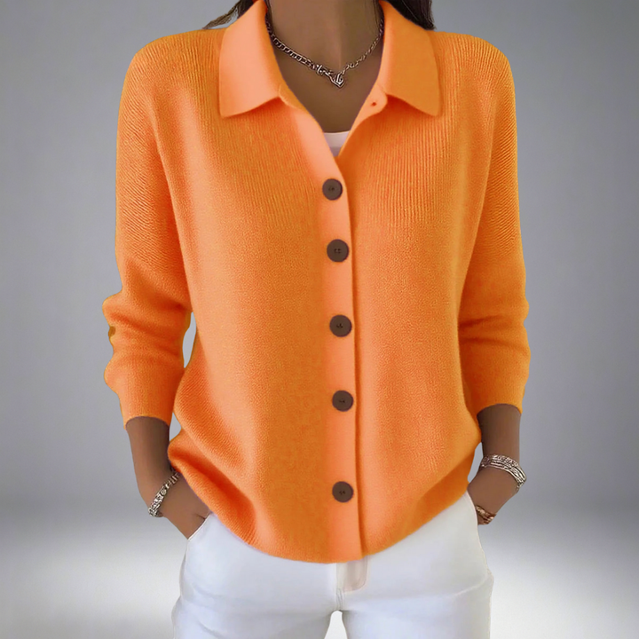 Layla Lapel Button Knitted Cardigan Sweater