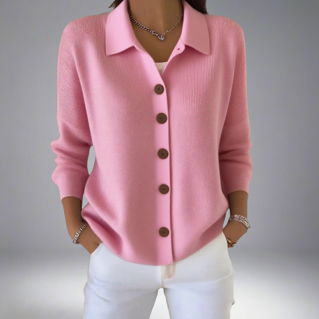 Layla Lapel Button Knitted Cardigan Sweater
