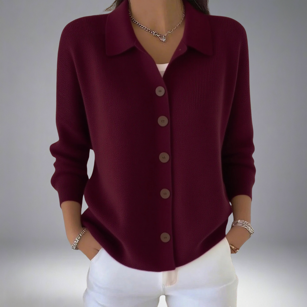 Layla Lapel Button Knitted Cardigan Sweater