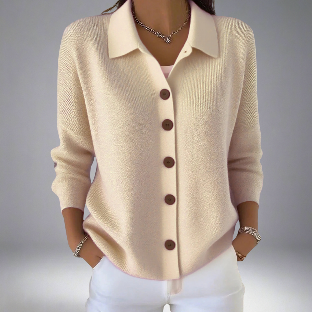 Layla Lapel Button Knitted Cardigan Sweater