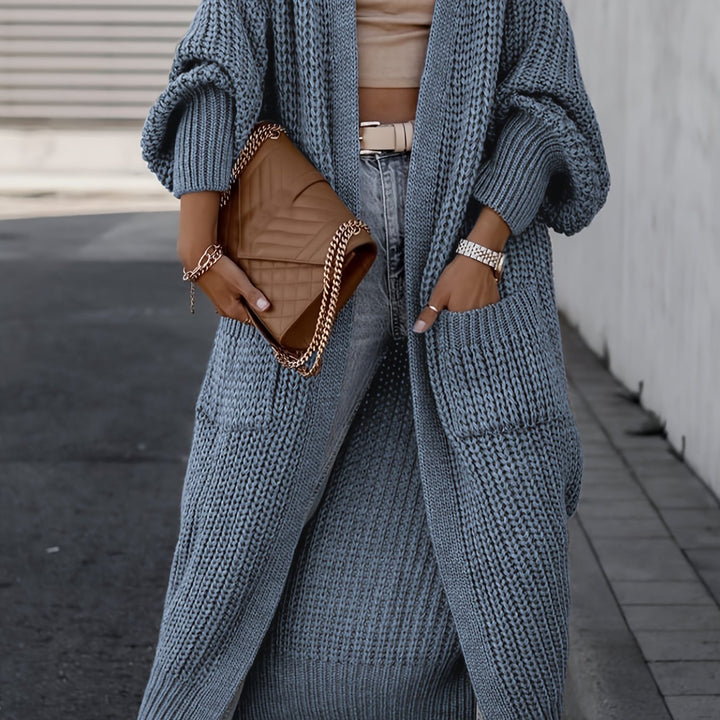 Layla -  Elegant Deep V-Neck Long Sleeve Cardigan