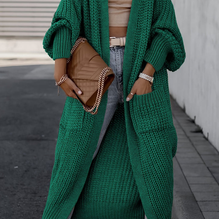 Layla -  Elegant Deep V-Neck Long Sleeve Cardigan