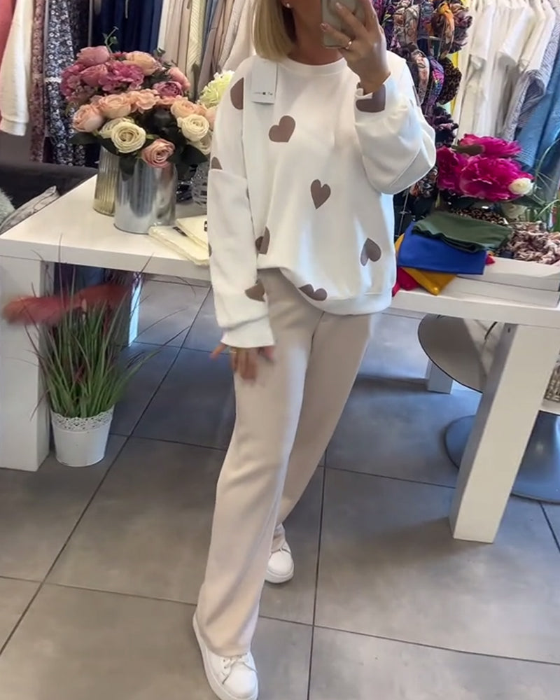 Gina - Heart Printed Two-Piece Set