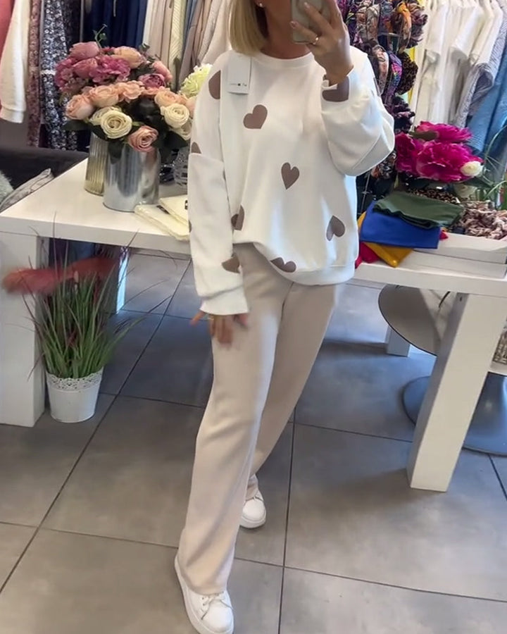 Gina - Heart Printed Two-Piece Set