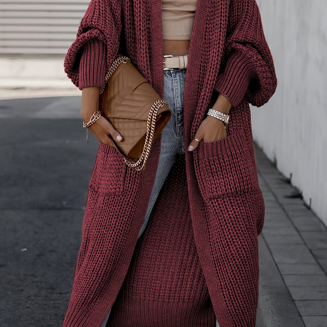 Layla -  Elegant Deep V-Neck Long Sleeve Cardigan